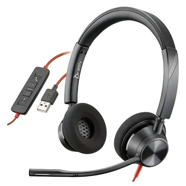 Audífonos Poly BlackWire 3320 Stereo -M USB-C HS +USB-C/A