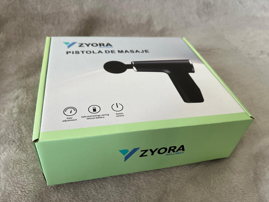 Pistola De Masaje Zyora 32 Velocidades + Lcd + 4 Cabezales